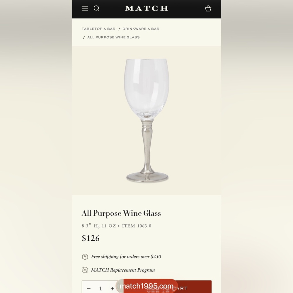 Match Pewter All Purpose Wine Glass